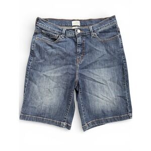 Levis 512 Perfectly Slimming Denim Shorts Womens Medium Wash Bermuda Blue Jean